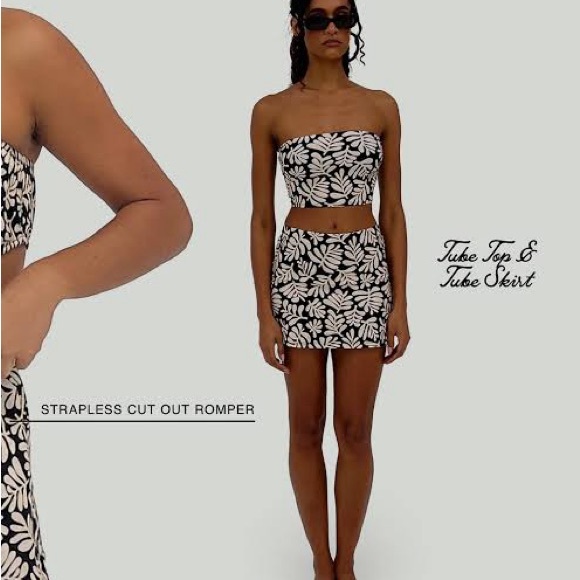 WEWOREWHAT Tube Skirt Safari Leaves Size XL - Picture 5 of 5